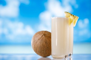 Coconut Pineapple and Banana Protein Shake with Hemp Seed