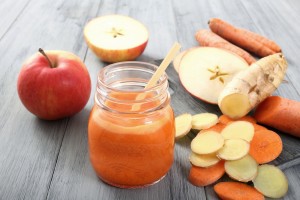 Gingered Carrot Apple and Coconut Shake