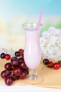 Grape Cherry Banana Protein Shake with Hemp Seed