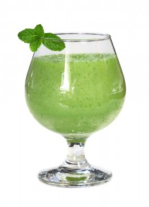 Minty Avocado Celery Cucumber Smoothie with Lemon