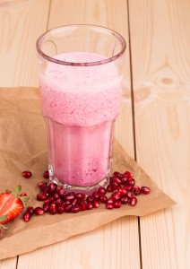 Protein Pomegranate Strawberry and Banana Smoothie